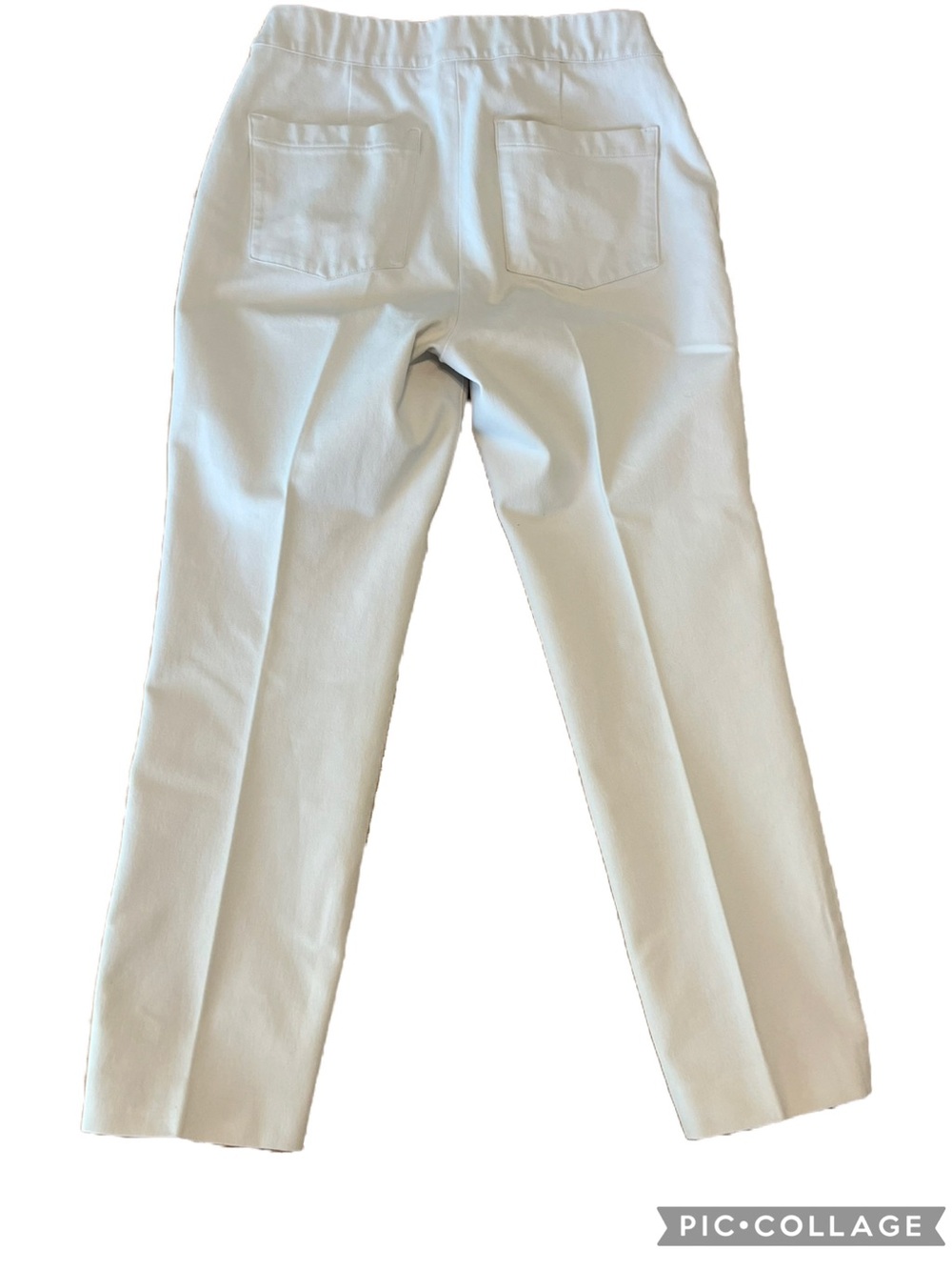 SPANX Classic White On-The-Go Slim Straight Ankle Pants Stretch Twill Size M - Picture 4 of 10